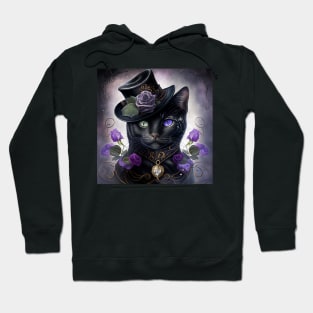 Black Cat With A Hat Hoodie